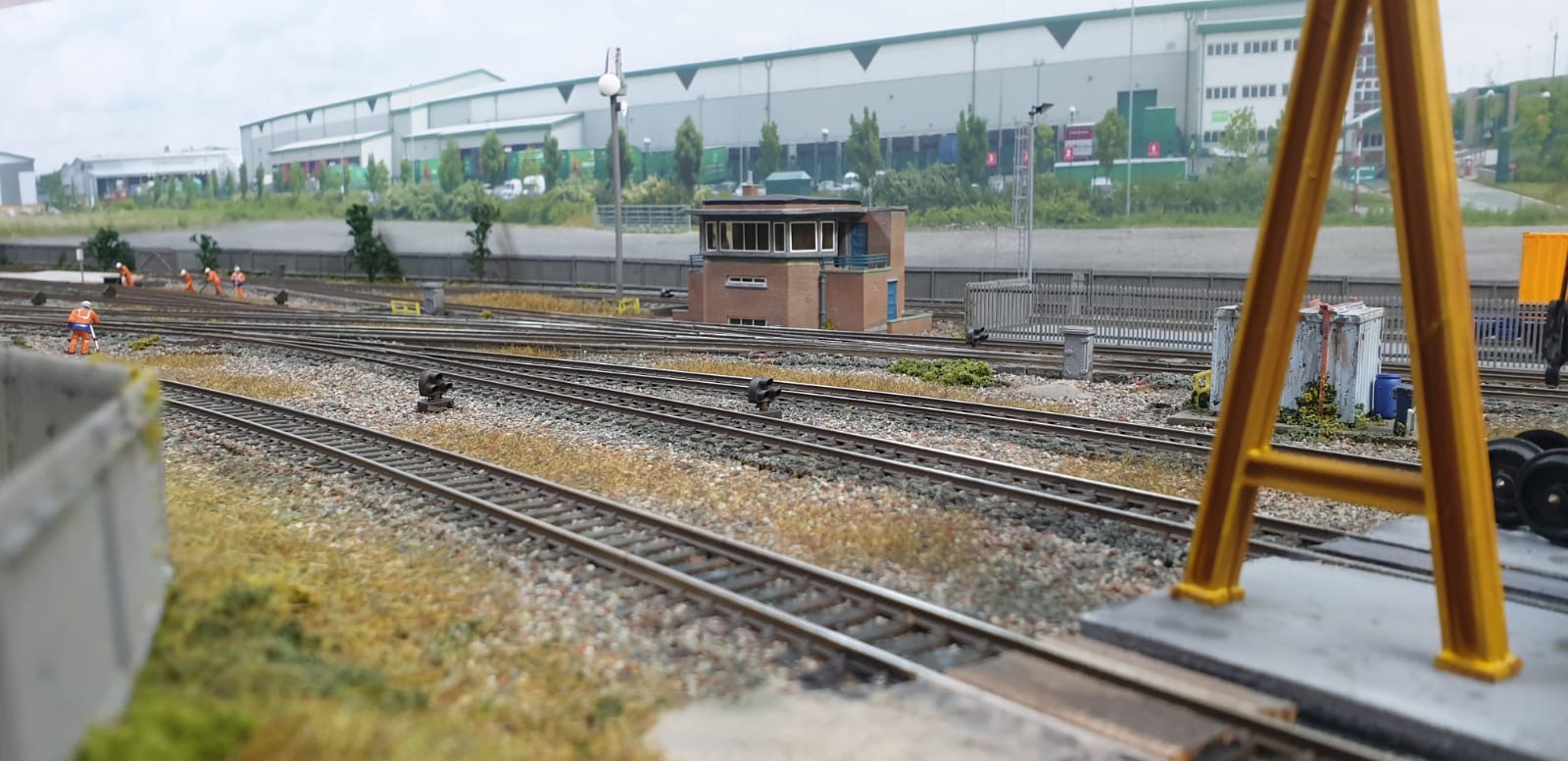 Looking across the track